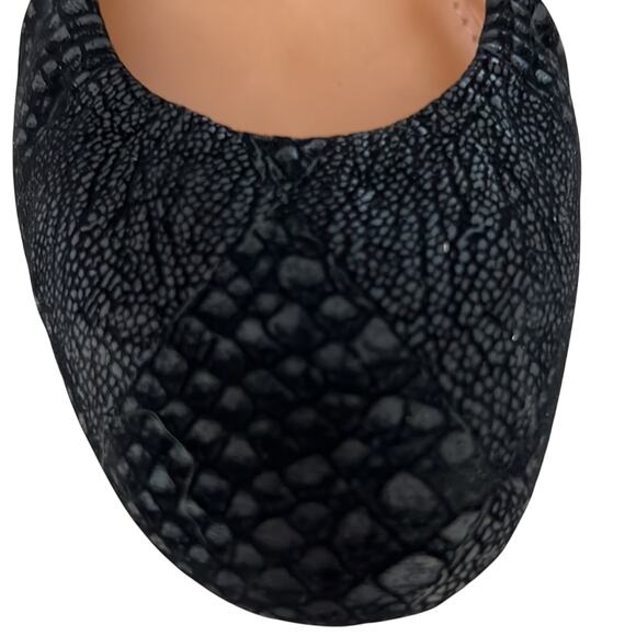 Style & Co 9M Black Faux Snakeskin Suede Ballet Flat Vinnieef Work Evening Date - Picture 5 of 8